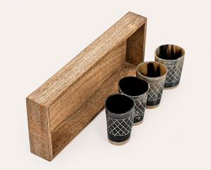 Jarra Vikinga de Cuerno de Búfalo de Alta Calidad, Ecológica y Pulida, con Vaso de Chupito para Bodas y Restaurantes - Product Image 5