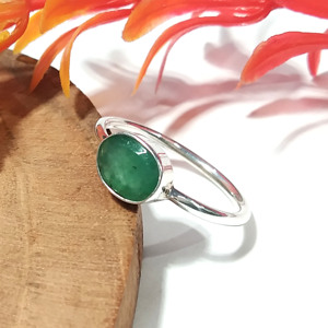 Natural Emerald Gemstone <b>Ring</b>, 925 Sterling Silver <b>Ring</b> for Women, Handmade Emerald Jewelry, <b>Adjustable</b> Statement <b>Ring</b> - Product Image 5