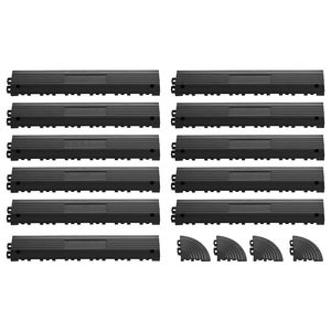 Kit di Transizione per Bordi da 11 Pezzi, Resistente, per Bordi Dritti di Pavimenti di Garage, Facile Installazione, Resistente all'Umidità, Materiale PP - Product Image 1