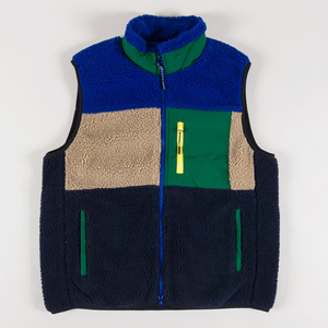 Gilet en polaire Sherpa à blocs de couleur personnalisés pour homme, veste sans manches chaude d'hiver pour l'extérieur, gilet en polaire épais à fermeture éclair intégrale - Product Image 2