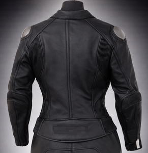 Chaqueta de cuero para mujer, personalizada para motociclistas, de cuero genuino de vaca, corte ajustado, 100% natural, sin platinar. - Product Image 3