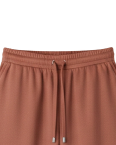 Rust Brown Wide Leg Sweatpants Women <b>Elastic</b> Waist Drawstring Casual Lounge Pants Loose Fit OEM Custom Bulk Manufacturer Supply - Product Image 4