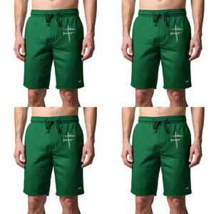Pantalones Cortos Modernos para Hombre con Diseño Gráfico Emerald Pulse, con un Atractivo y Comodidad de Estilo Urbano Elevado - Product Image 4