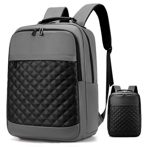 Mochila de PU con Diseño de Diamantes, Estilo 2026, Unisex, 20-35L, Impermeable, Cierre de Cremallera, Uso Diario, Estilo Minimalista, Poliéster - Product Image 1