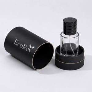 Custom Black Matt Lamination Biodegradable Disposable Paper Tube for Perfume Bottle Packaging Eco-Friendly Material Logo Sticker - Product Image 3