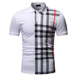 Camiseta de Invierno para Hombre, Manga Corta, Casual, Tejida, 100% Algodón, Corte Regular, Transpirable, con Bloques de Color Blanco, Negro y Rojo - Product Image 5