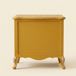 Handcrafted Bone Inlay <b>Yellow</b> Nightstand 2 Drawer Floral Handmade <b>Bedside</b> Cabinet Luxury Unique <b>bedside</b> <b>Table</b> - Product Image 2