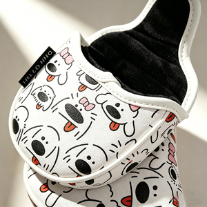 SOSH4 <b>Golf</b> Club Mallet Putter Head Cover-PU Leather Waterproof with Leaf Pattern and Magnetic Closure - Product Image 3
