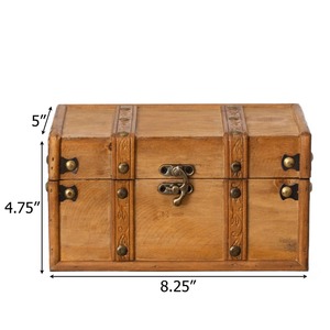 Rustic Wooden Trunk Chest Perfect For <b>Clothes</b> Bedding Travel Items And Household Storage Solutions Handcrafted From India - Product Image 3
