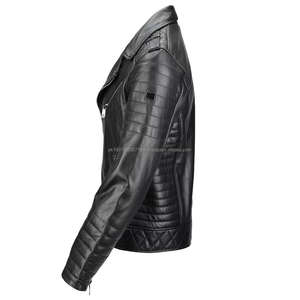 Veste en cuir pour homme, nouvelle collection, veste de moto en cuir PU avec tissu en toile, design tendance pour homme - Product Image 3
