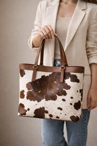 Sac fourre-tout en cuir de vachette pleine fleur avec fermeture éclair et broderie, couleur unie, pour femme, sac à bandoulière décontracté, qualité supérieure - Product Image 4