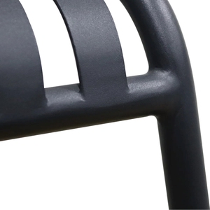 Taburete de Bar de Metal Negro Mate con Listones, Altura de Mostrador, con Reposapiés, Silla Alta Moderna Industrial sin Respaldo para Decoración de Isla de Cocina - Product Image 4