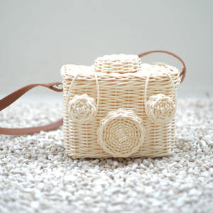 New style child <b>small</b> bag kids <b>handbag</b> for baby girls rattan bags camera shaped kid shoulder <b>handbags</b> - Product Image 5