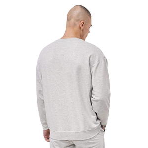 Sweat-shirt gris clair pour homme, pull à manches longues, style streetwear décontracté, en coton molletonné, col rond, logo personnalisé - Product Image 2