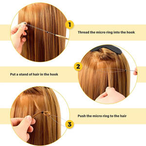 Pinzas de Acero Inoxidable para Extensiones de Cabello, Diseño Profesional Personalizado, Revestimiento Multicolor, Herramientas para Extensiones de Cabello en Venta - Product Image 5