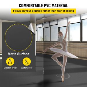 Pavimento da Ballo Portatile Reversibile 6.6x9.8ft, Spessore 0.06in, in PVC Vinilico Nero/Grigio, Antiscivolo, Rotolo per Pavimentazione Sportiva - Product Image 3