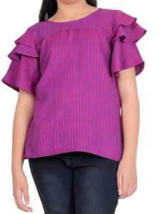 Women's Viscose Stripe Regular Top Purple Color Casual Comfortable Daily Wear Lightweight Breathable Stylish 2 Piece Long <b>Set</b> - Product Image 6