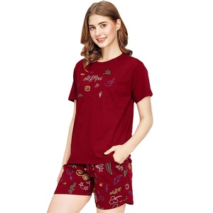 Camiseta de Verano de la mejor calidad para mujer, conjunto de pantalones cortos, nuevo diseño, moda, estampado, conjuntos gemelos informales, bordado de tamaño de Color personalizado - Product Image 6