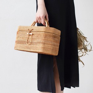High quality rattan picnic <b>suitcase</b> basket outdoor lunch dinner organiser wicker hamper baskets - Product Image 5