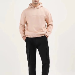 Sweat-shirt à capuche surdimensionné pour homme en polaire, couleur unie, manches classiques, vêtement décontracté pour l'automne - Product Image 4