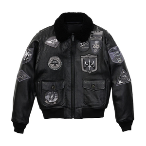 Blouson en cuir de vachette noir sur mesure tendance 2026 pour homme, avec empiècements frontaux, 100 % haute qualité, imperméable et coupe-vent - Product Image 1