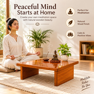 Mesa de Centro Rectangular de Madera Maciza, Mesa de Centro de Madera Hecha a Mano con Patas de Panel para Sala de Estar, Hogar y Estilo Rústico Moderno - Product Image 3