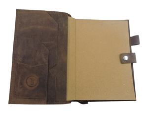Vintage Full Grain <b>Leather</b> Travel Journal <b>Notebook</b> Embossed Flower Pattern Sewing <b>Refillable</b> Daily Planner Business Office Use - Product Image 3
