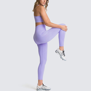 Ensemble de yoga 2 pièces pour femme, grande taille, personnalisé, sans couture sur le devant, respirant, écologique, séchage rapide, collection été, mode sport - Product Image 2