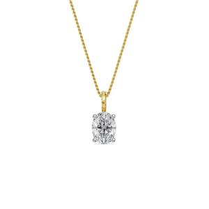 Pendentif en diamant ovale de 1,5 carat cultivé en laboratoire, or marqué BIS, certifié IGI, style solitaire élégant, bijoux fins, collier minimaliste - Product Image 1