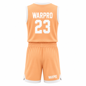 Nuevo Conjunto de Uniforme de Baloncesto WARPRO 2026 Naranja # Conjunto Deportivo de 2 Piezas: Jersey sin Mangas y Pantalones Cortos de Secado Rápido y Absorción de Humedad - Product Image 2