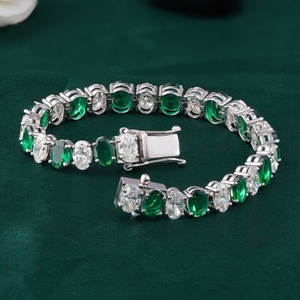 Bracelet tennis ovale 18,06 CT en diamant de laboratoire et zircon cubique, or blanc 14 carats, accessoire de mode - Product Image 3