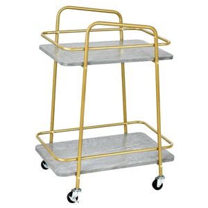 Carrito de Cocina de 2 Niveles con Estructura de Acero y Ruedas Bloqueables, Islas y Carritos de Cocina - Product Image 1