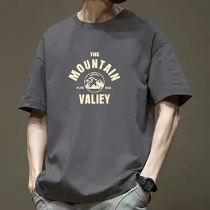 T-shirt en coton à manches courtes pour homme The Mountain Valley, coupe classique, col rond, design imprimé décontracté, tissu jersey respirant - Product Image 2