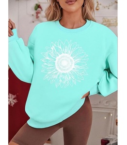 Nueva Llegada Sudadera de Algodón para Mujer de Lujo con Manga Larga, Hombros Caídos, Estampado, Cómoda, Casual, Invierno, Personalizada - Product Image 4