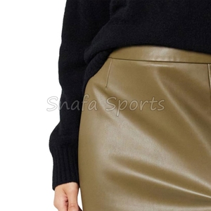 Jupe en cuir, nouvelle collection 2024, fabrication en coton, qualité supérieure, jupes en cuir véritable pour femme avec logo personnalisé imprimé, prix le plus bas - Product Image 4