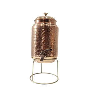 Premium Pure Copper Hammered Water Dispenser With Leakproof Tap Handcrafted Ayurvedic Water Storage Tank For Healthy Hydration - Product Image 6