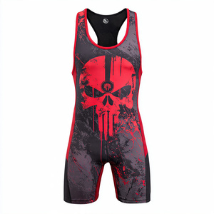 Weightlifting MMA Wrestling Singlet Tops High Quality Sublimation Workout Wrestling Singlet 100% Polyester Trainer Wrestling Top - Product Image 5