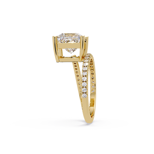 Custom 1CT 2CT 3CT IGI Certified <b>Open</b> wrap Princess Solitaire Lab Grown Diamond for Women 14K 18K Pure Gold Wedding <b>Rings</b> - Product Image 4