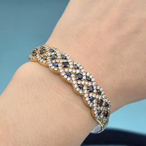 Black Onyx 925 Sterling <b>Silver</b> 14K Gold Plated <b>Bracelet</b> Adjustable <b>Cuff</b> Natural Gemstone Jewelry Elegant Gift For Women - Product Image 6