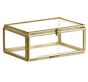 Ensemble de boîtes de rangement décoratives en métal et verre, faites à la main et personnalisées, avec cadre métallique pour organiser les bijoux, boîtes en verre - Product Image 5
