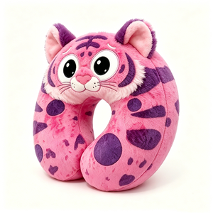 Purple spotted plush <b>cushion</b> Soft plush travel <b>neck</b> support Airplane travel <b>neck</b> pillow - Product Image 4