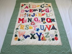Bindian <b>Handmade</b> Multicolor Hawaiian <b>Quilts</b> With Alphabet Letters Work 100% Cotton <b>Quilts</b> For Home, Hotel, Occasions Decor - Product Image 2