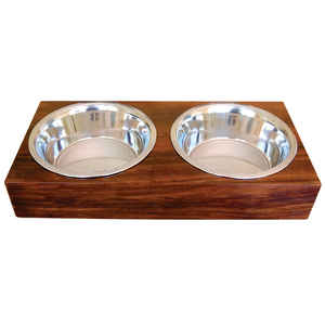 Gamelle isolée en acier inoxydable pour animaux de compagnie avec support en bois naturel, résistante au ruginissement et lavable au lave-vaisselle - Gamelle durable pour chiens - Product Image 5