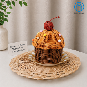 Panier à cupcakes Gergean de haute qualité, fait à la main en rotin et osier, boîte cadeau pour les cadeaux du Ramadan et de l'Aïd - Product Image 1
