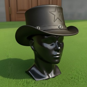 Premium quality Custom Handmade Black Leather Top <b>Hat</b> Swirling Cutout Steampunk Gothic <b>Hat</b> - Product Image 3