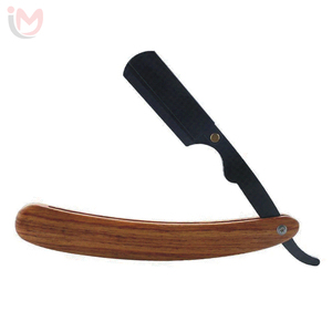 Rasoir droit avec manche en bois, lame en acier inoxydable, lame unique, pour hommes, usage en salon de coiffure, services OEM - Product Image 4