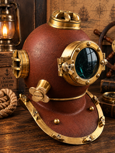 Réplica del Casco de Buceo Mark V, Casco de Buceo de Aluminio para Aguas Profundas, Decoración Náutica Marítima, Pieza Coleccionable Vintage - Product Image 1