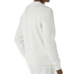 Sudadera Blanca de Cuello Redondo para Hombre, Estilo Holgado, Tejida, Manga Larga, Color Sólido, Estilo Casual Urbano, Otoñal, 100% Poliéster - Product Image 4