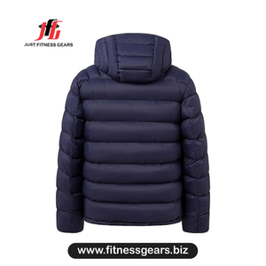 Chaqueta Acolchada con Capucha para Hombre JUST FITNESS GEARS, Cortavientos, Informal de Invierno, con Cierre de Cremallera, Color Sólido, Ropa Exterior de Poliéster - Product Image 2