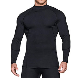 <b>Mens</b> Cross Training <b>Compression</b> <b>Shirt</b> High Neck Long Sleeve Functional Fitness Activewear Stretch Performance Top Custom - Product Image 1